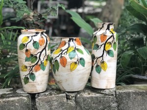 Set bộ lọ hoa Bát Tràng mùa thu