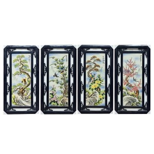 Tranh tứ quý tứ cảnh màu 98x50cm Tranh tứ quý tứ cảnh màu 98x50cm
