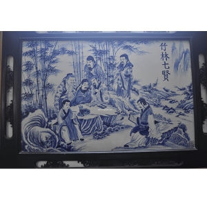 Tranh sứ vẽ phong cảnh Trúc Lâm Thất Hiền